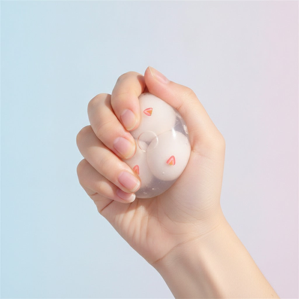 Squishy Pizza Ball Fidget Toy - Macaron Blend - squeeze in hand