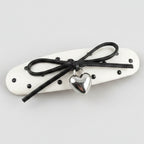 Polka Dot Bow Heart Hair Clips – hair accessories (view 1)