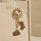 Western Charm Keychain Set - Cowboy Hat, Brown