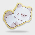 Cute Cat Kawaii Sticker Badge Yellow Border – stationery (view 1)