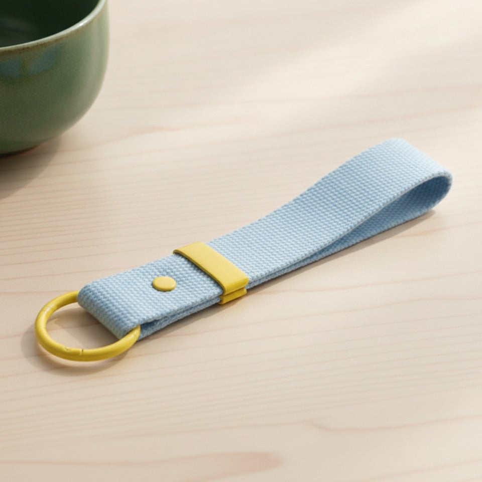 Fabric Keychain DIY Set - Blue / Yellow Buckle