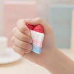 Layered Cake Slice Squishy - Raspberry Layer Cake - squeeze in hand