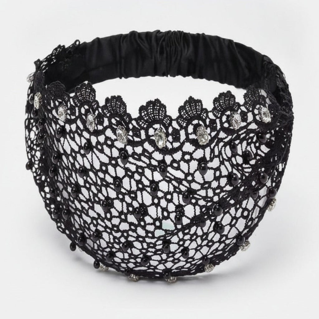 Lace Padded Headband - Black