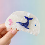 Ocean Vibes Mini Hair Claw - White Whale