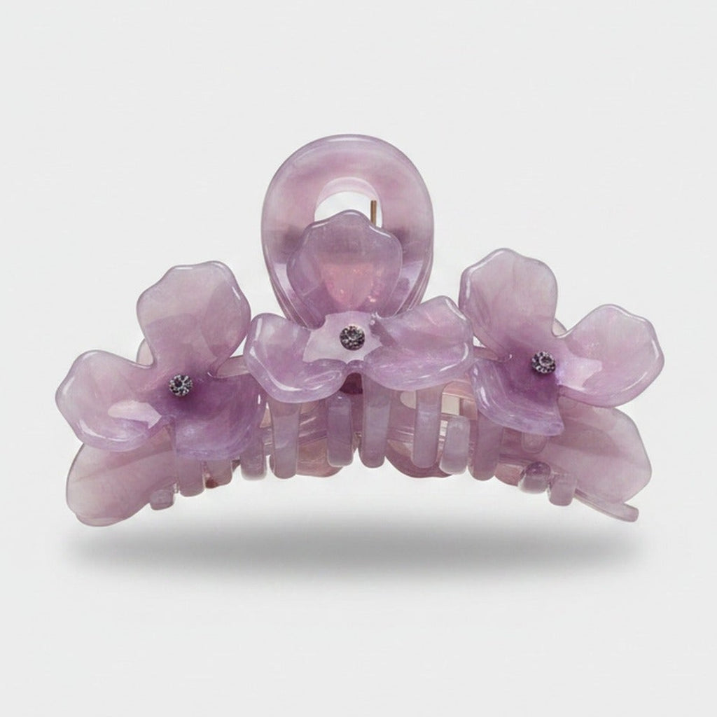 Pearl Flower Crystal Hair Claw - 10.5cm – hair accessories (view 1)