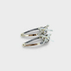 Heart Charm Silver BB Clip Set Black Bow