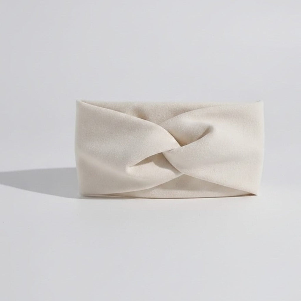 Twisted Knot Hairband - Cream Crisscross Hair Band #1 – hair accessories (view 1)