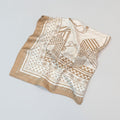 Tan Geometric Paisley Square Silk Scarf – scarves & belts (view 1)