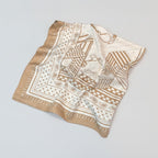 Tan Geometric Paisley Square Silk Scarf – scarves & belts (view 1)