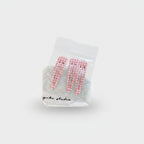 Polka Dot Teardrop Hair Clips Set Light Pink Check