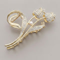 Gold Rhinestone Flower Pearl Hair Claw – hair accessories (view 1)