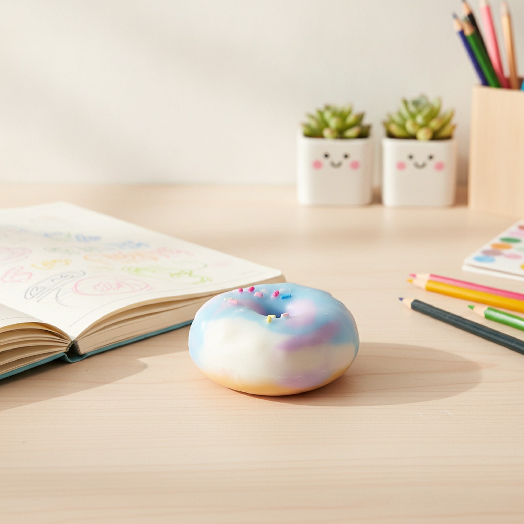 Pastel Swirl Donut Squishy - Blue Pink Swirl