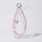 Pearl Butterfly Charm Keychain - Pink Pearl