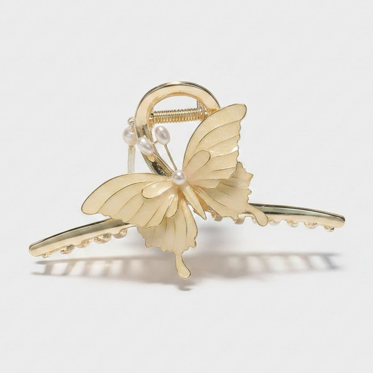 Butterfly Pearl Gold Hair Claw Clip – hair accessories (view 1)