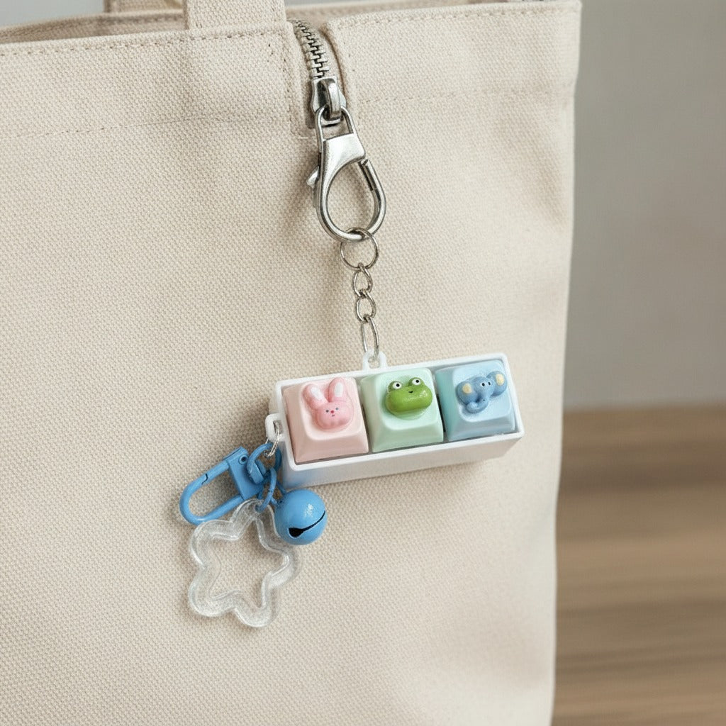 Cute Critter Keychain Set - Three Charm Mix
