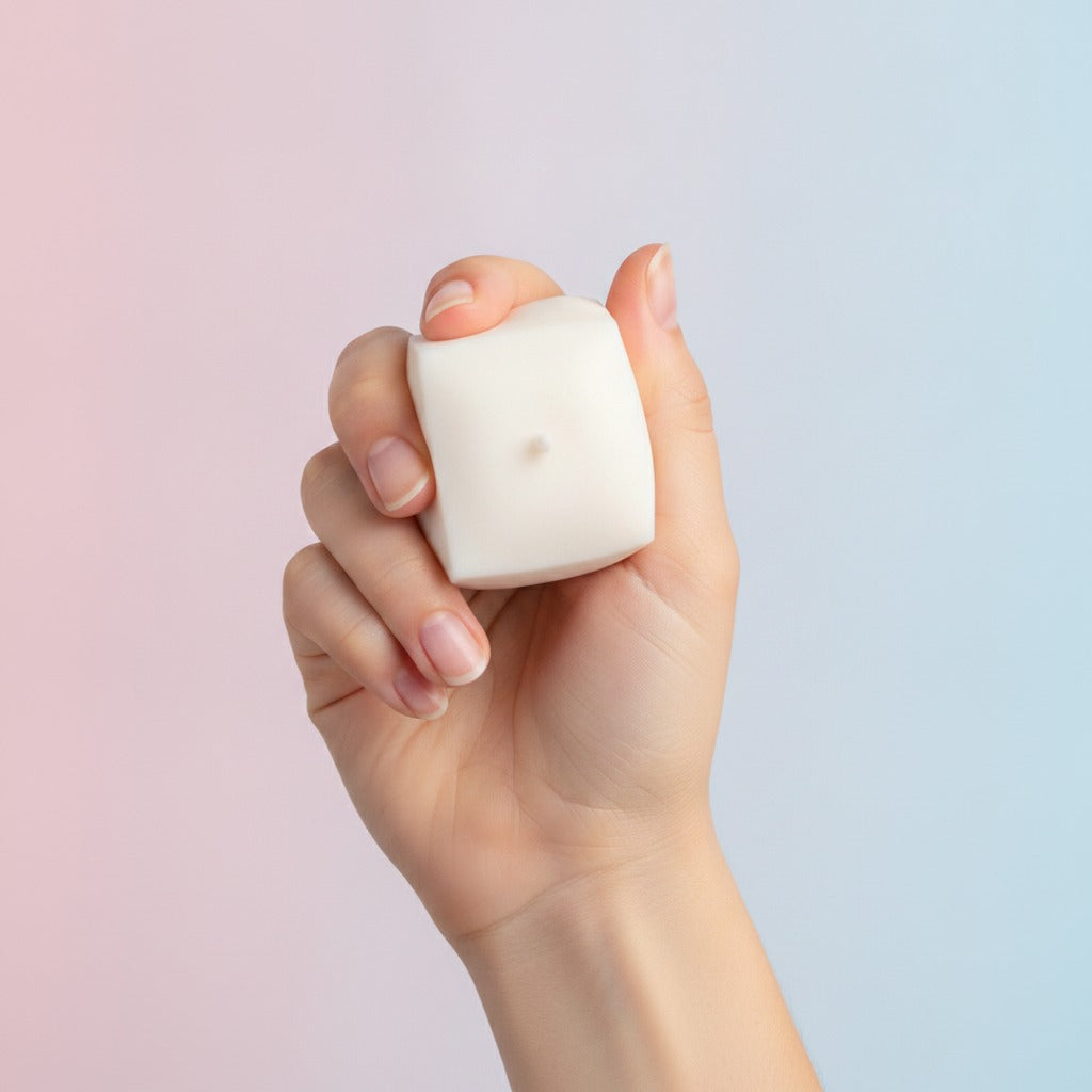 Malleable Tofu Squishy Stress Relief Toy - squeeze in hand