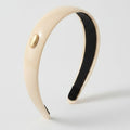 Cream Oval Gold Charm Padded Headband – hair accessories (view 1)
