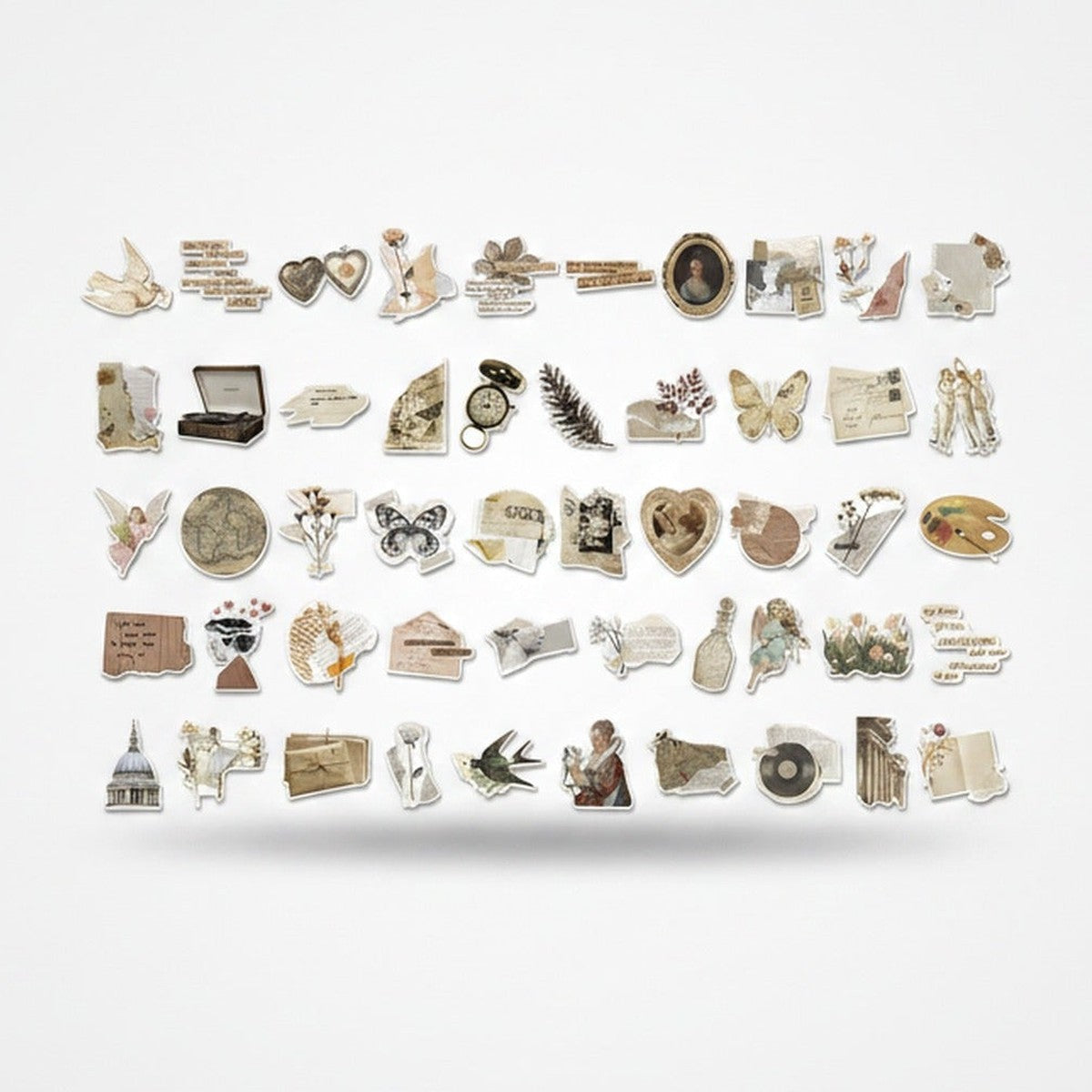 Vintage Sticker Sheet Aesthetic Collage Pack – stationery (view 1)
