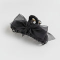 Black Mesh Bow Hair Claw Clip – hair accessories (view 1)