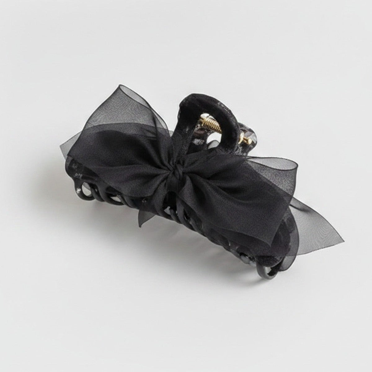 Black Mesh Bow Hair Claw Clip – hair accessories (view 1)