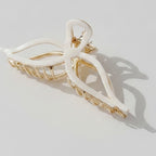 Blush Bow Hair Claw Clip - Pearl White 11.5cm – hair accessories (view 1)