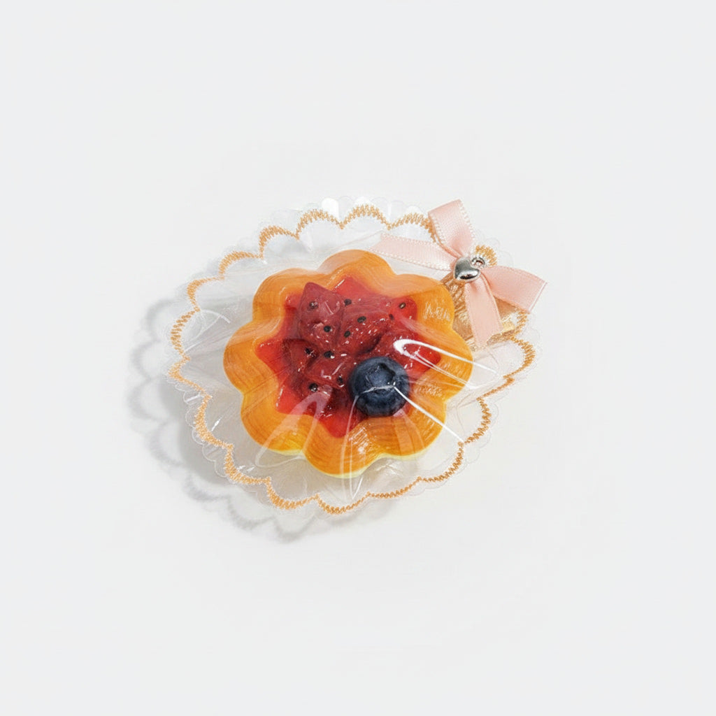 Fruit Tart Squishy Charm - Strawberry Tart