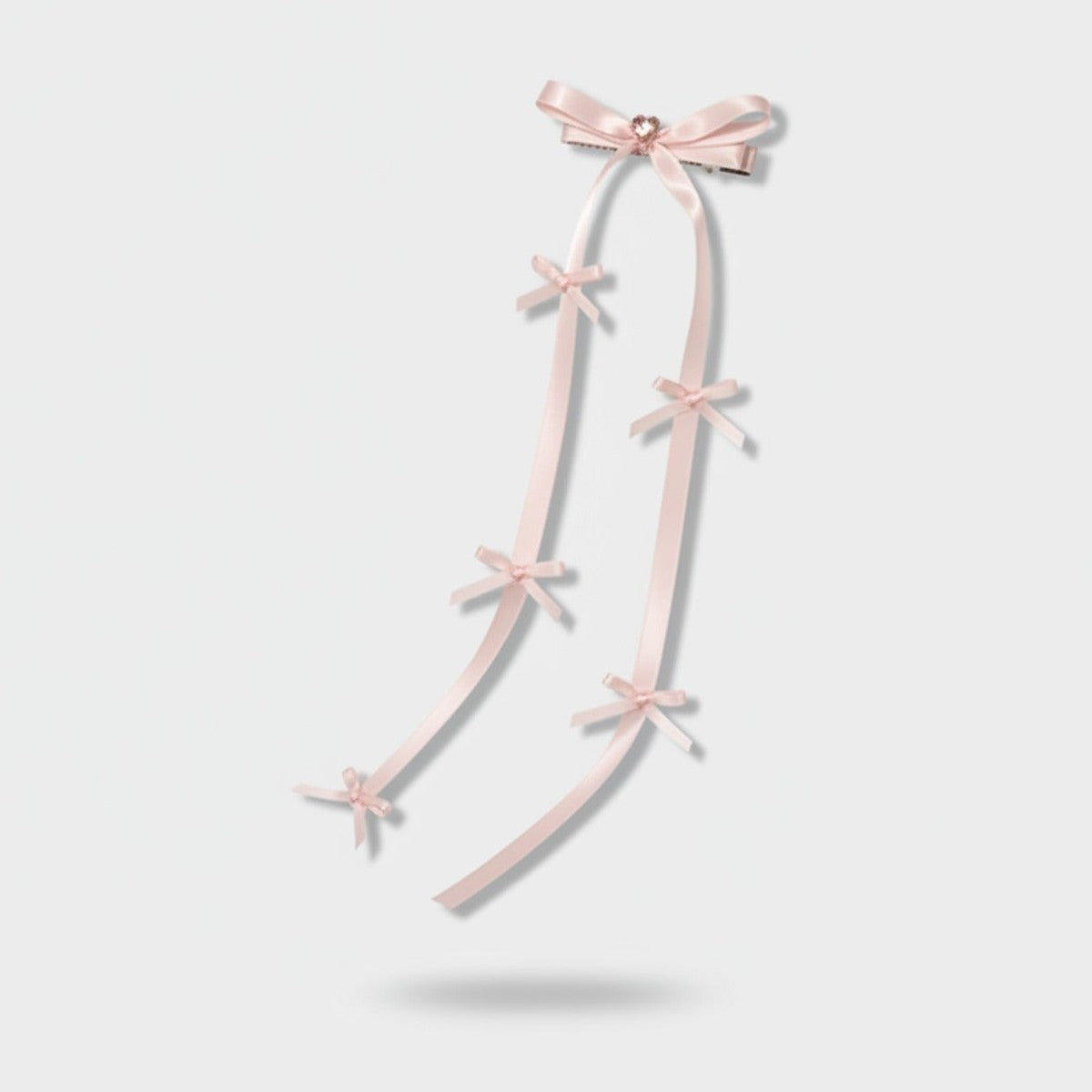 Ribbon Hair Clips With Delicate Bow Charms – hair accessories (view 1)
