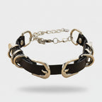 Black Leather Buckle Chain Bracelet – jewelry (view 1)