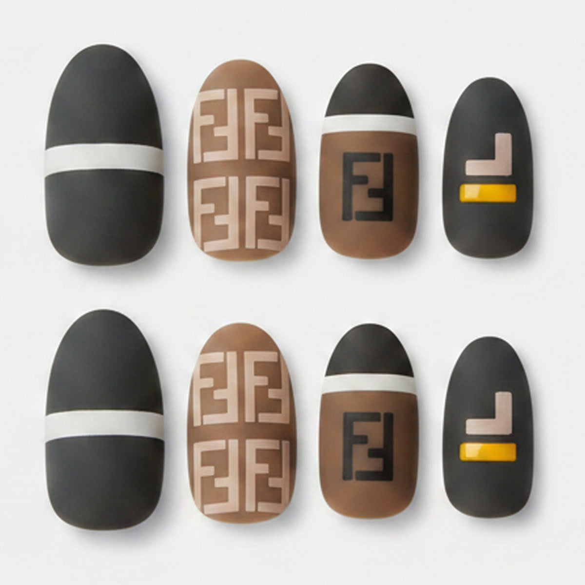 Designer-Inspired Nail Art Set - Mixed Print