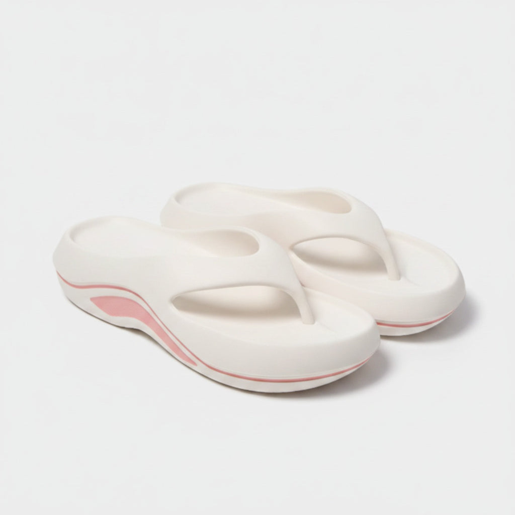 Puffy Cloud Platform Slippers White & Pink