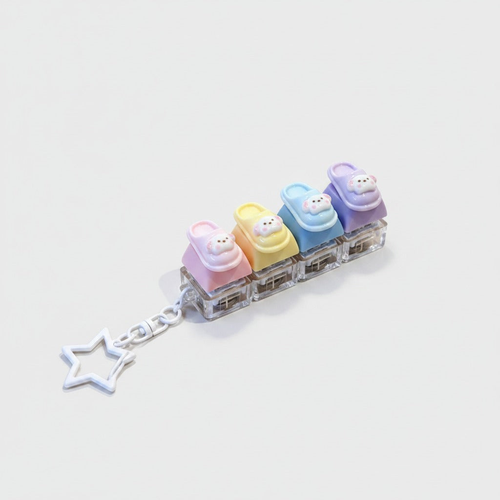 Squishy Slipper Keychain - Pastel Mix