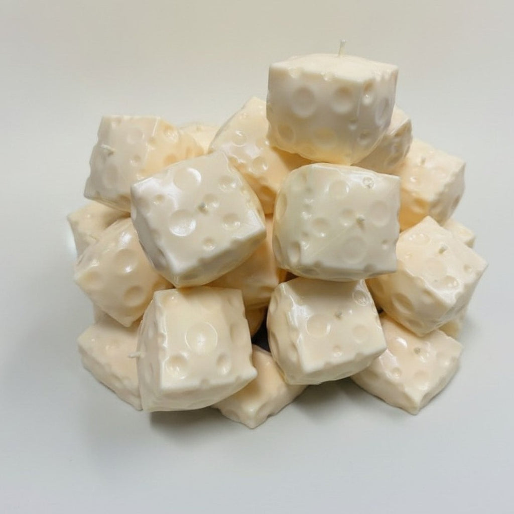 Swiss Cheese Block Shaped Candles – novelty & toys (view 1)