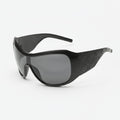 Oversized Shield Wrap Sunglasses - Black & Gray