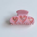 Heart Cutout Hair Claw Clip - Barbie Pink – hair accessories (view 1)