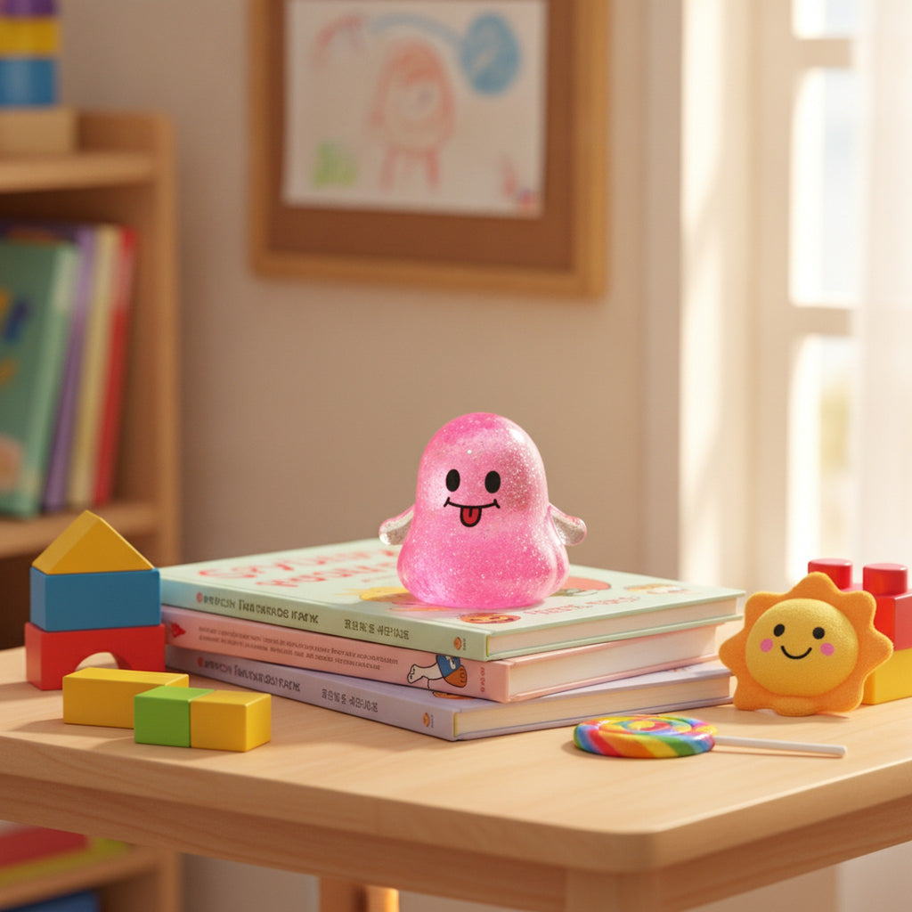 Grinning Ghost Squishy - Pink
