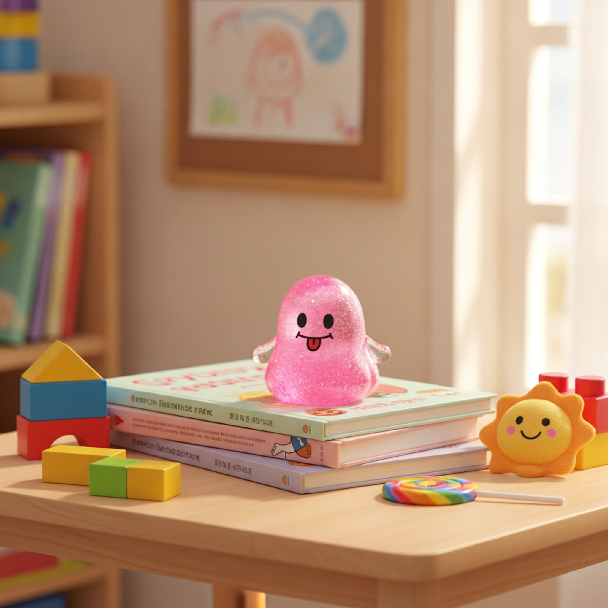 Grinning Ghost Squishy - Pink