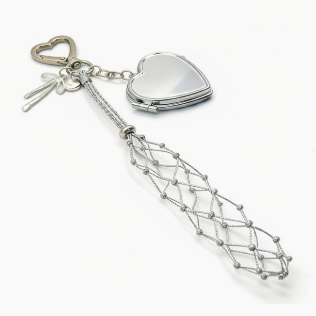 Star Charm Mirror Bag Accessory - Silver