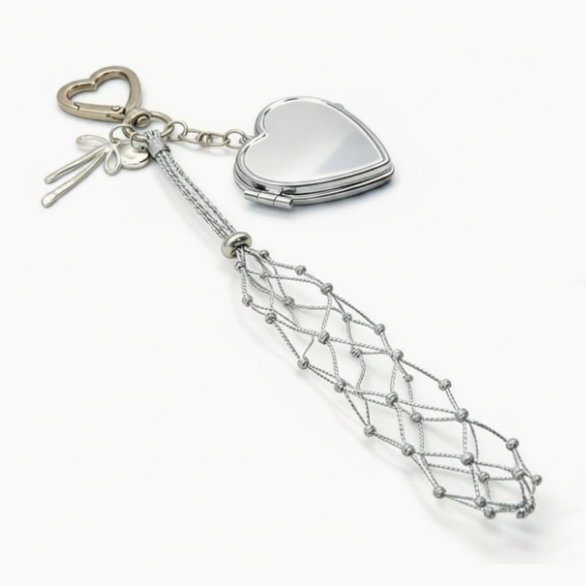 Star Charm Mirror Bag Accessory - Silver
