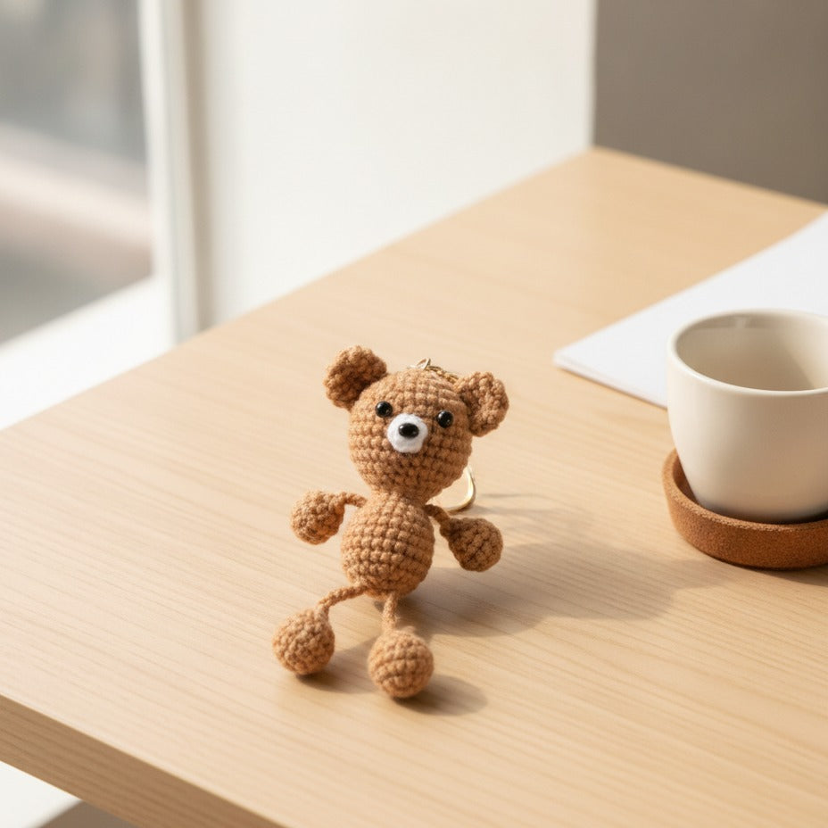 Tiny Bear Crochet Keychain DIY Kit