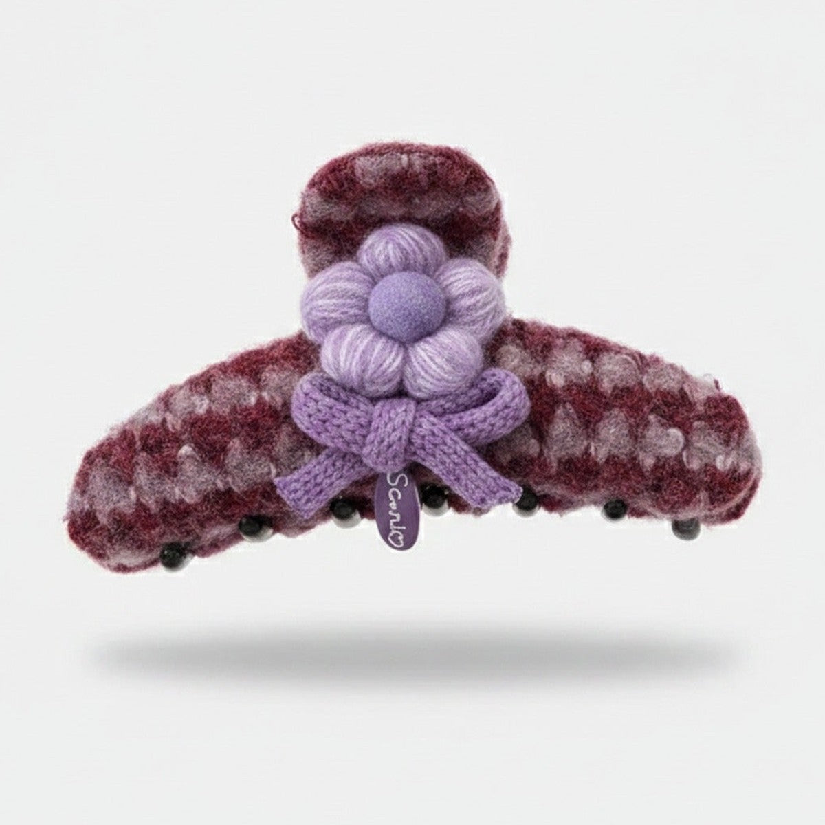 Fuzzy Plush Flower Hair Claw Clip – hair accessories (view 1)