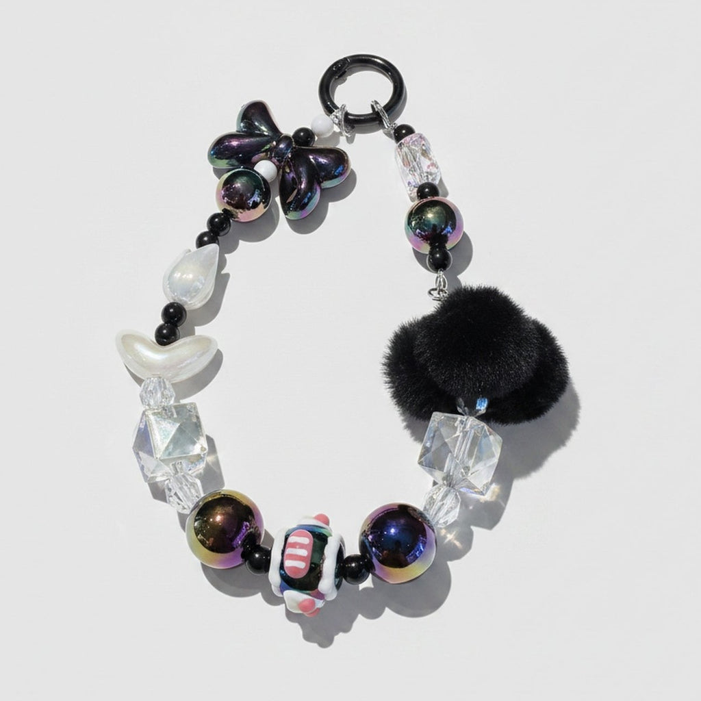 Dopamine Beaded Phone Charm Strap - Black – tech (view 1)