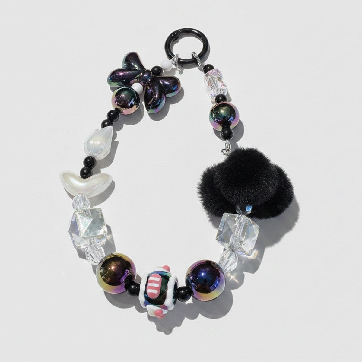 Dopamine Beaded Phone Charm Strap - Black – tech (view 1)