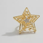 Layered Star Hair Claw Clip - Gold Five-Star 4.7cm – hair accessories (view 1)