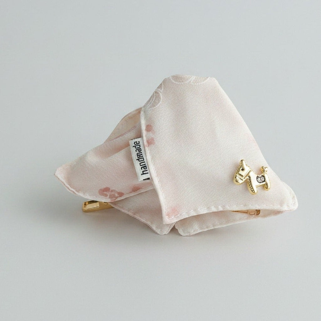 Cream Textured Hair Claw With Gold Charms – hair accessories (view 1)