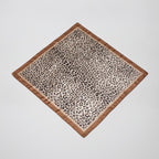 Leopard Polka Dot Satin Scarf - Light Brown
