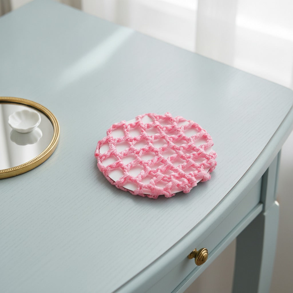 Crochet Mesh Hair Net - Light Pink