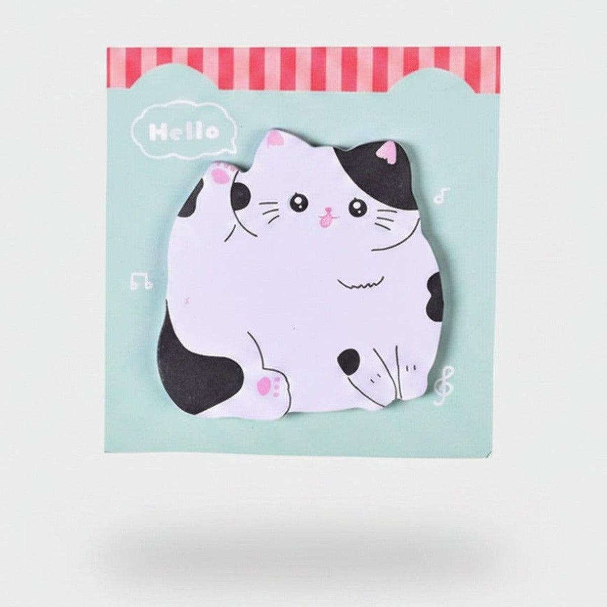 Cute Black and White Cat Sticky Notes – stationery (view 1)