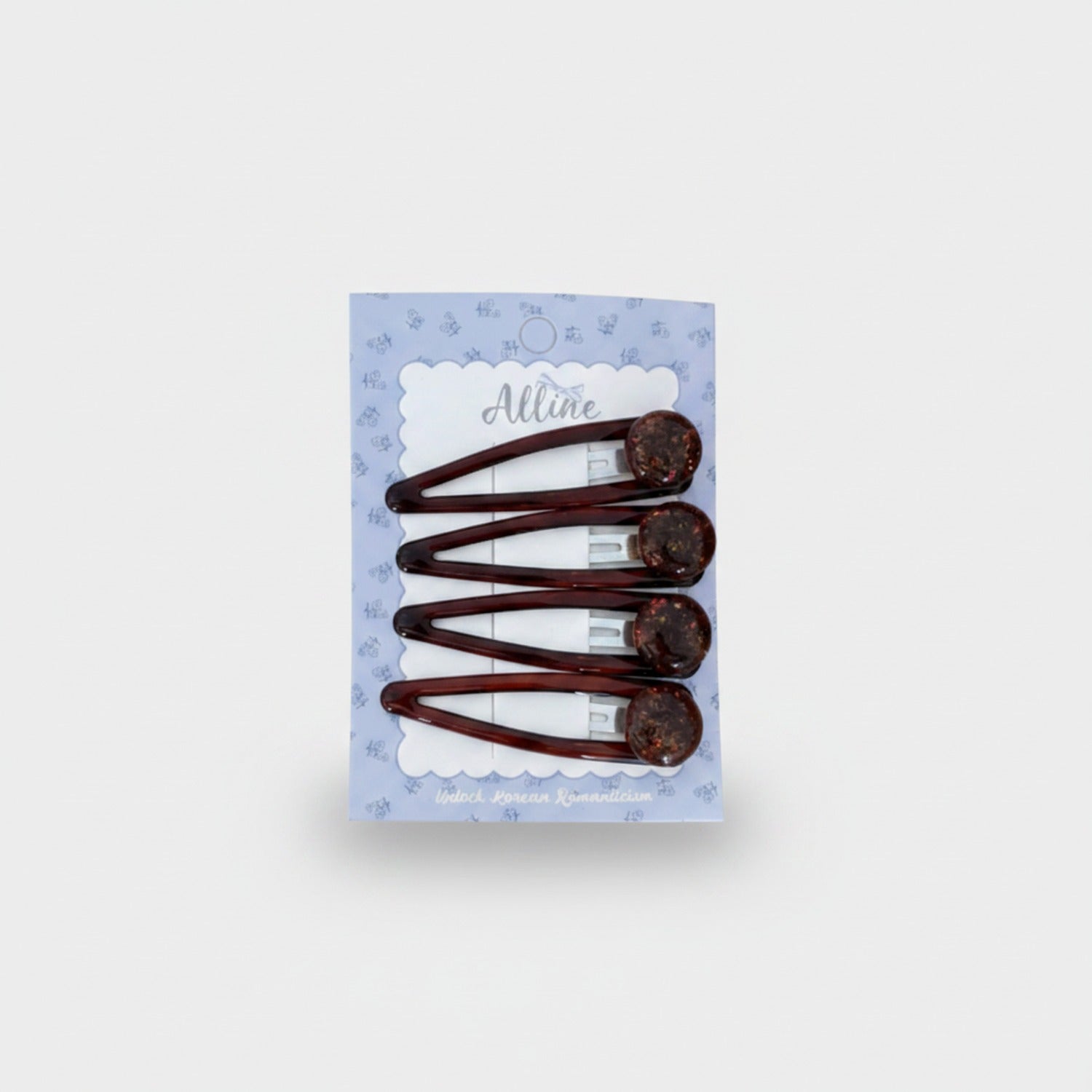 Sparkle Bead Hair Clip Set Brown Sparkle