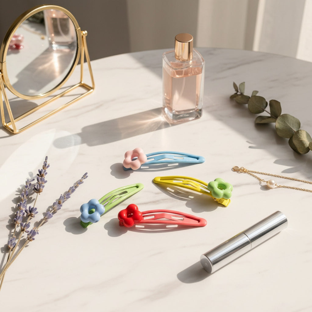 Gemstone Hair Clip Set Floral Gemstones