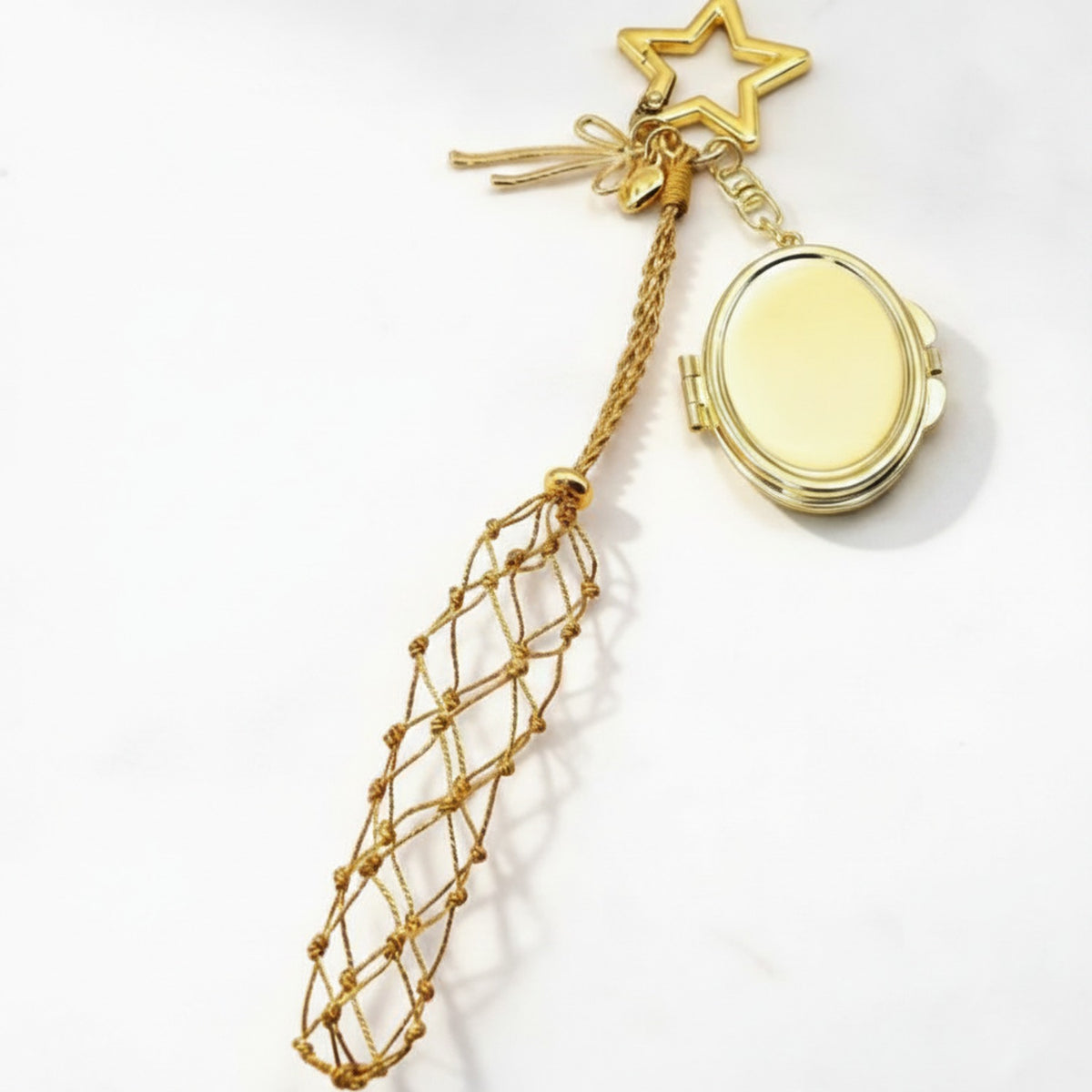 Star Charm Mirror Bag Accessory - Gold